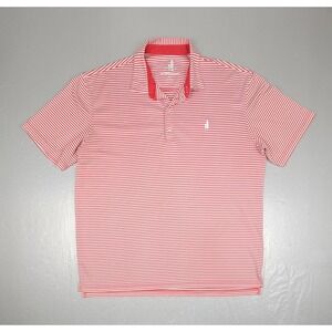 Johnnie-O Polo Shirt Mens XL Red & White Stripe Prep-formance Golf Short Sleeve